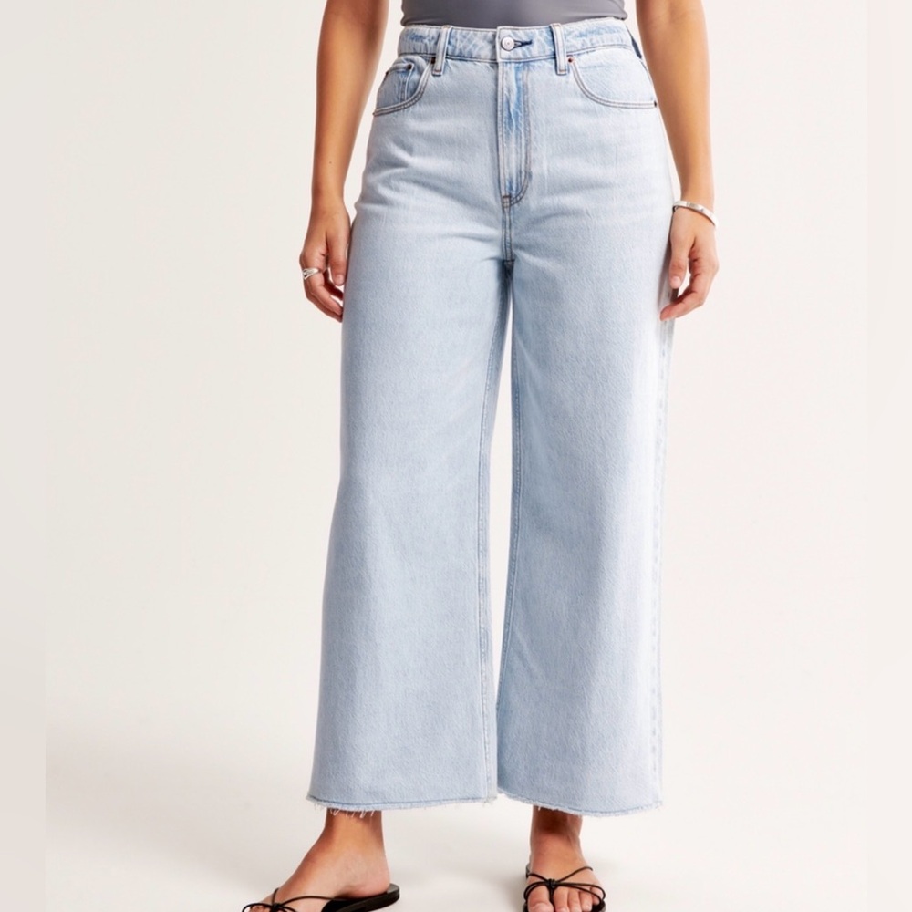 Curve love high rise cropped wide leg jean